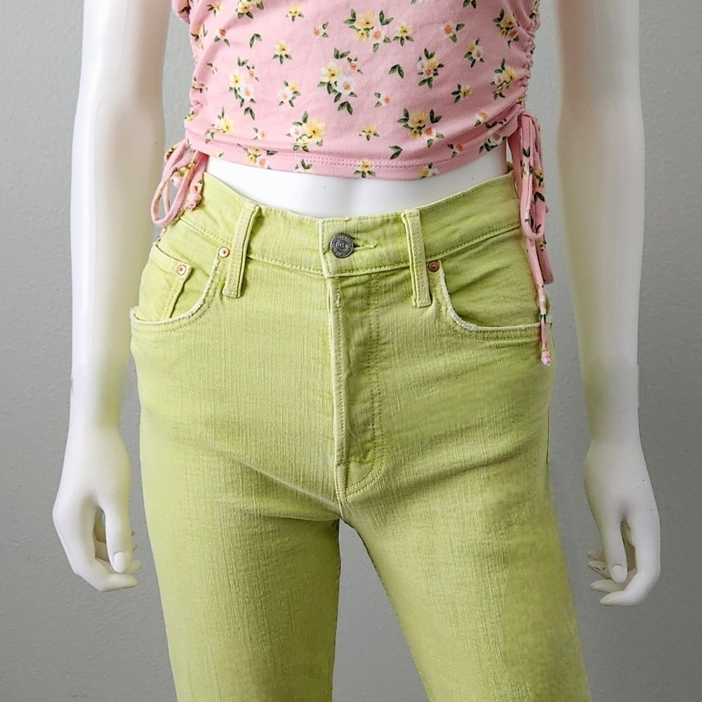 MOTHER The Tomcat Crop Straight High-Rise Jeans In Cirtron, Size 25 - Picture 2 of 16
